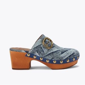 NEW Kurt Geiger Women's Denim Blue Studded Clogs Size 37